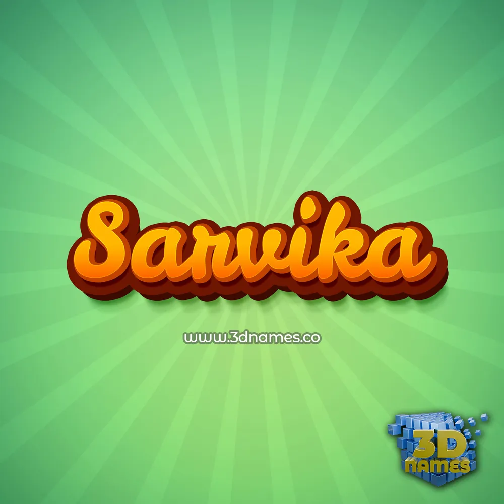 sarvika in Green Rays style - 3D name wallpaper
