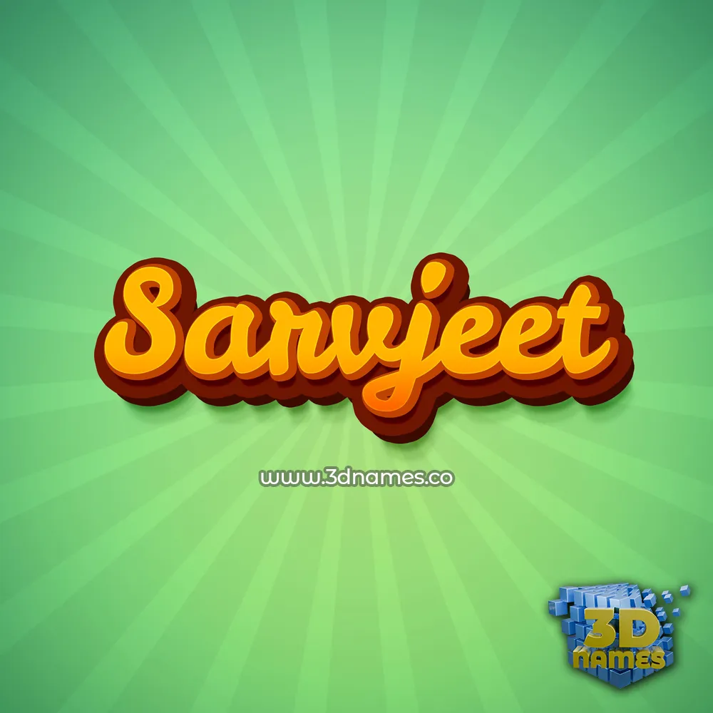 sarvjeet in Green Rays style - 3D name wallpaper
