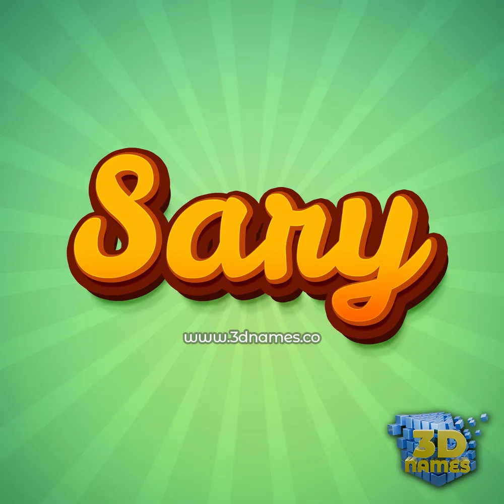 sary in Green Rays style - 3D name wallpaper