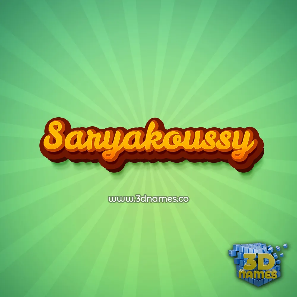 saryakoussy in Green Rays style - 3D name wallpaper