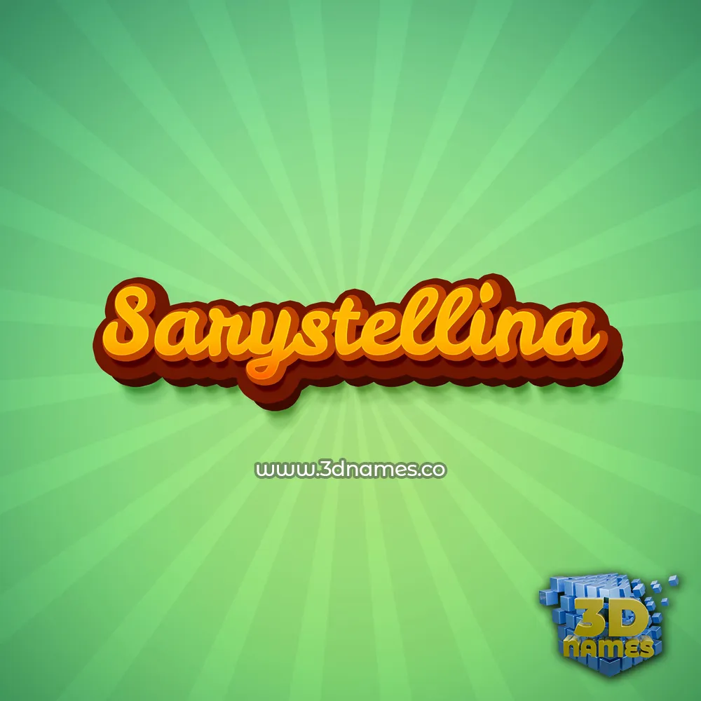 sarystellina in Green Rays style - 3D name wallpaper