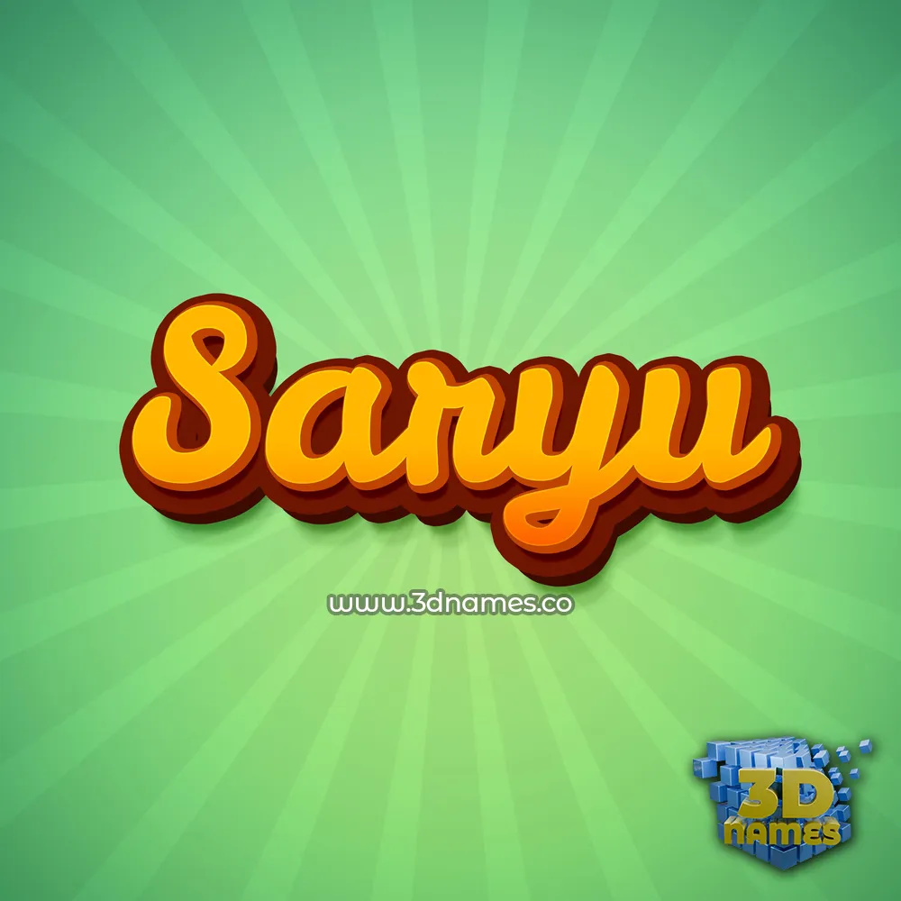 saryu in Green Rays style - 3D name wallpaper