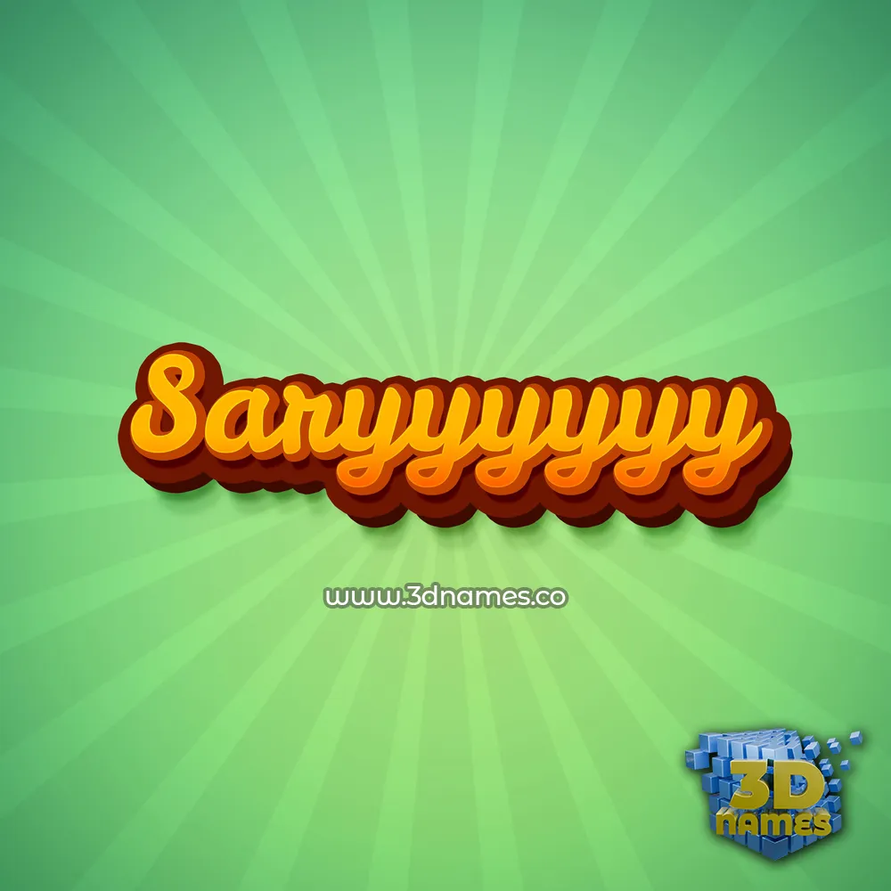 saryyyyyy in Green Rays style - 3D name wallpaper