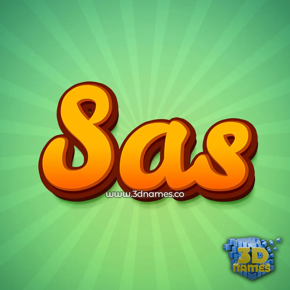 sas in Green Rays style - 3D name wallpaper