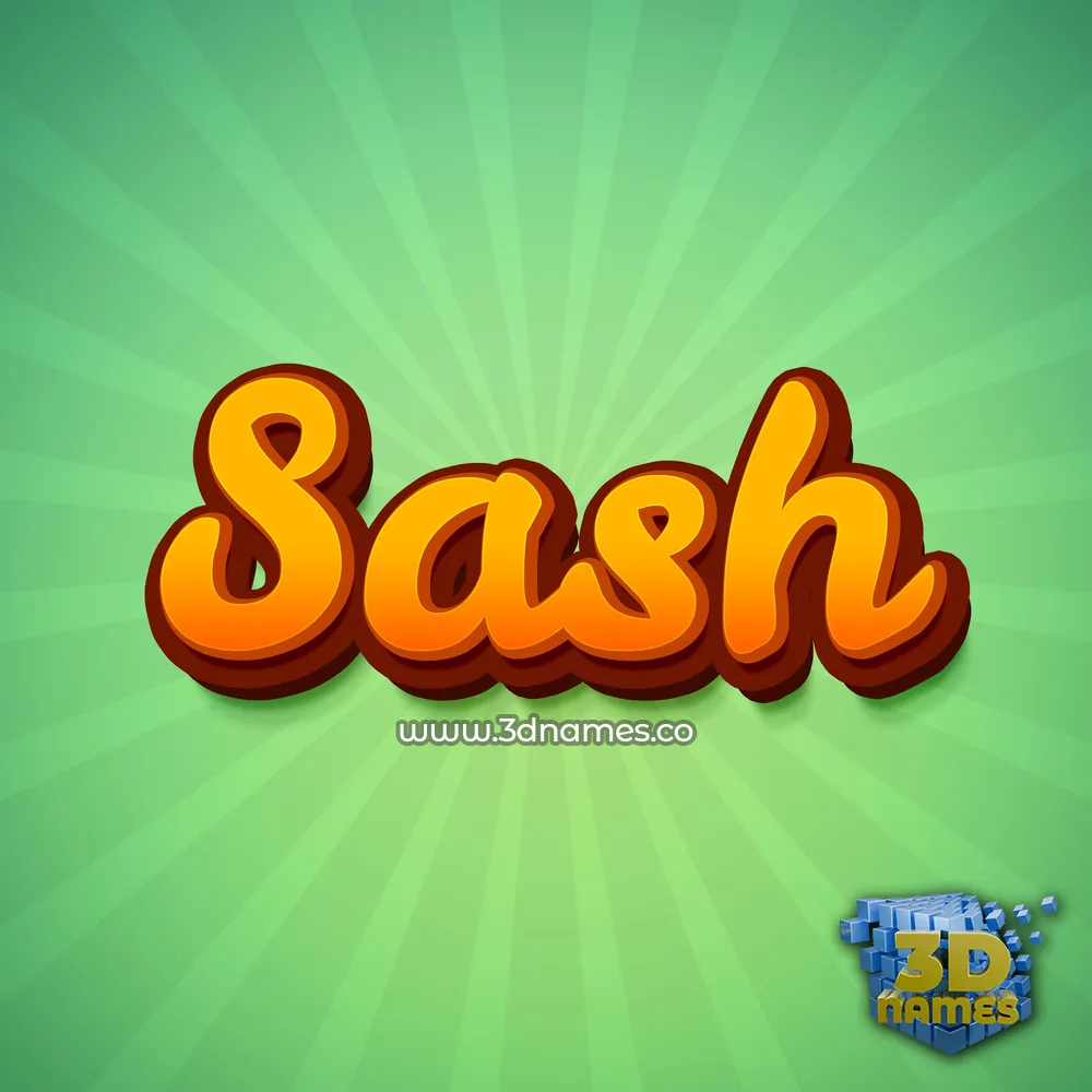 sash in Green Rays style - 3D name wallpaper