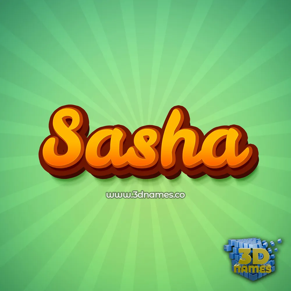 sasha in Green Rays style - 3D name wallpaper