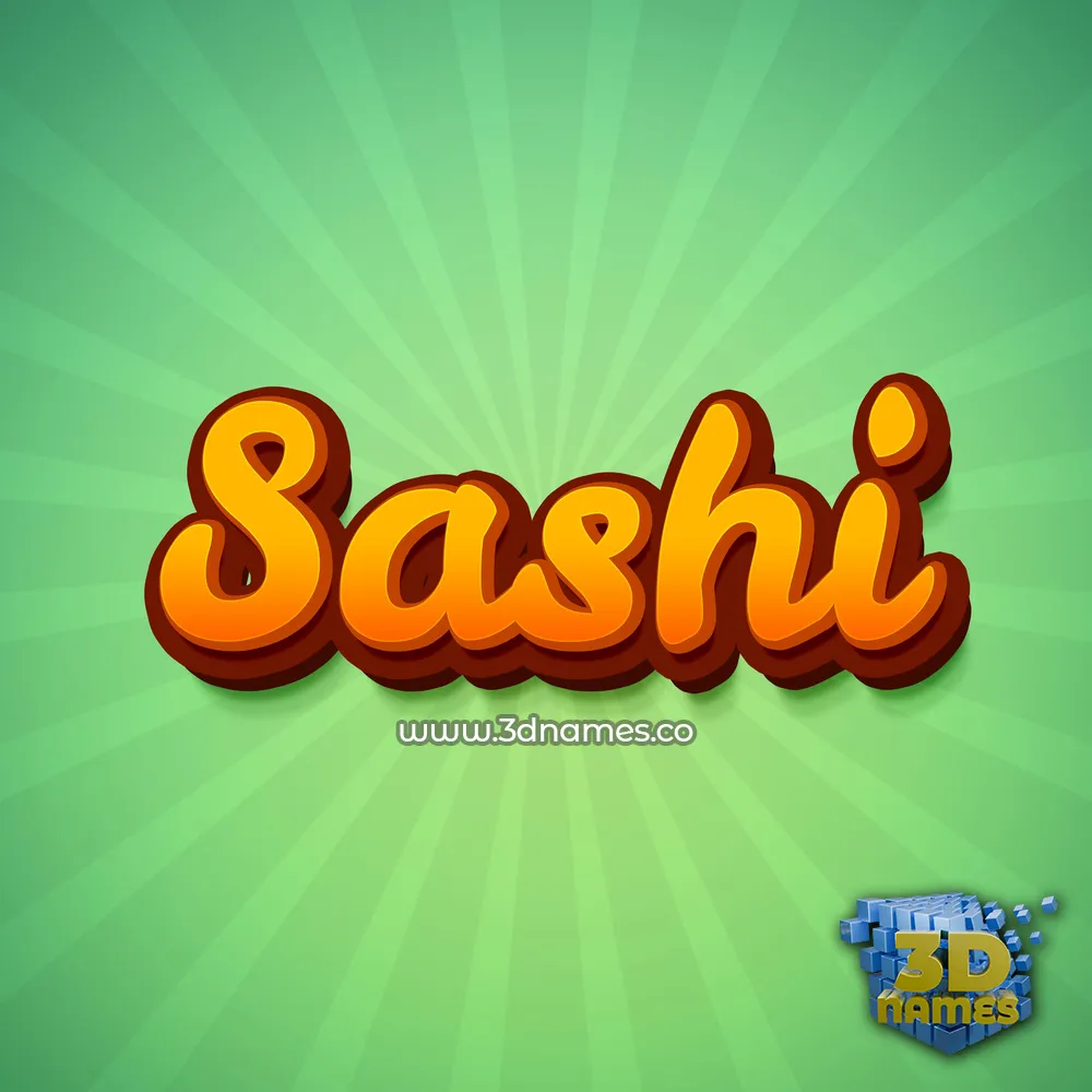 sashi in Green Rays style - 3D name wallpaper