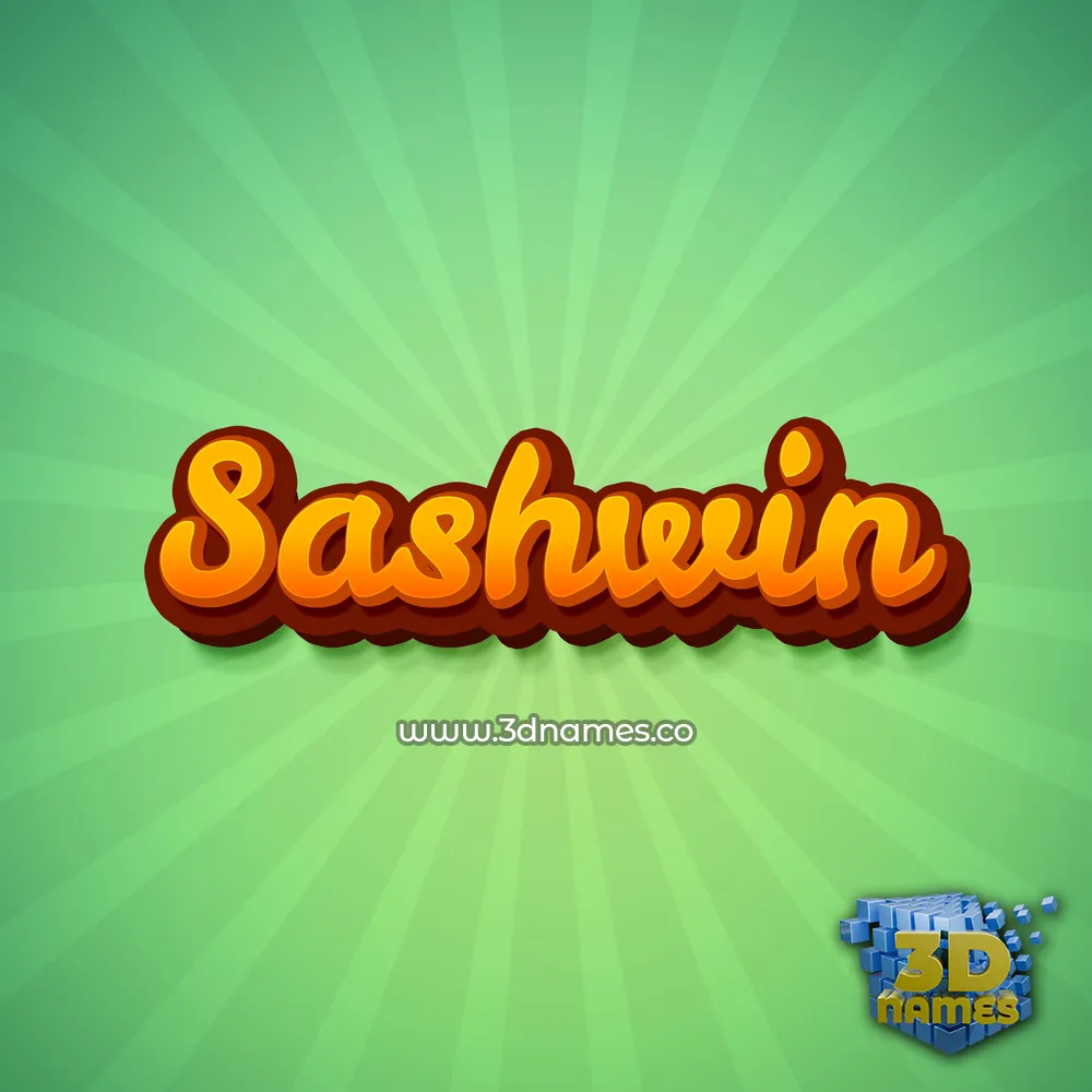 sashwin in Green Rays style - 3D name wallpaper