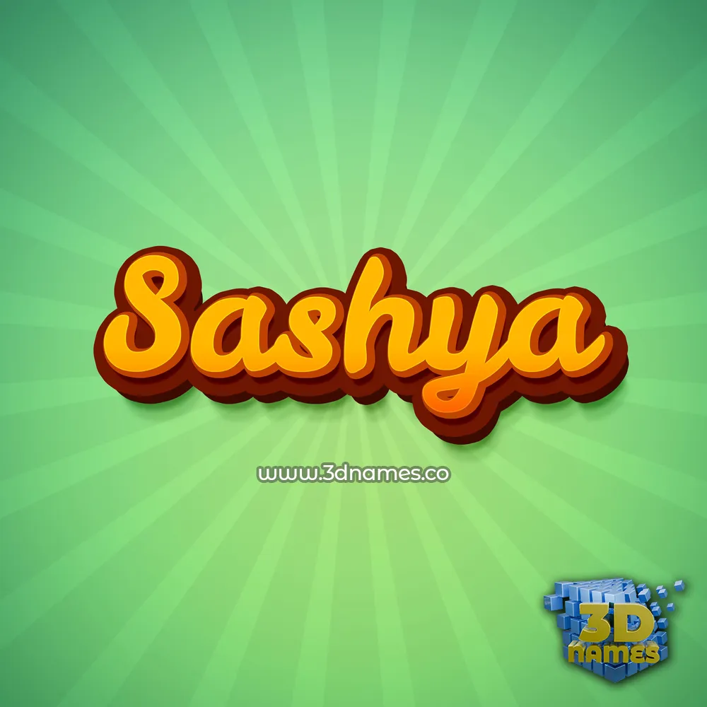 sashya in Green Rays style - 3D name wallpaper