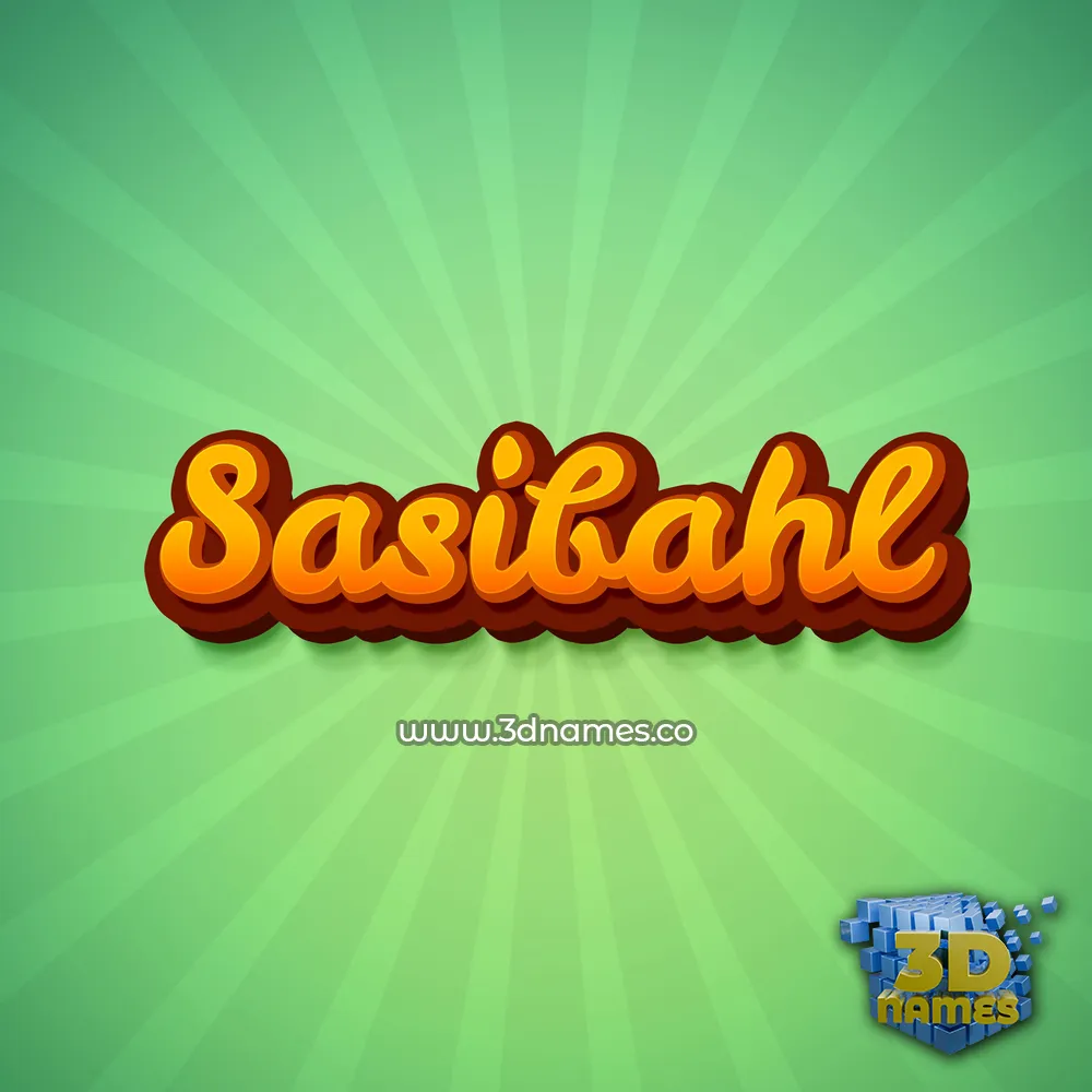 sasibahl in Green Rays style - 3D name wallpaper