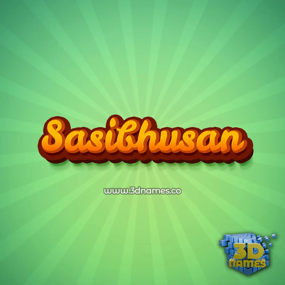 sasibhusan in Green Rays style - 3D name wallpaper