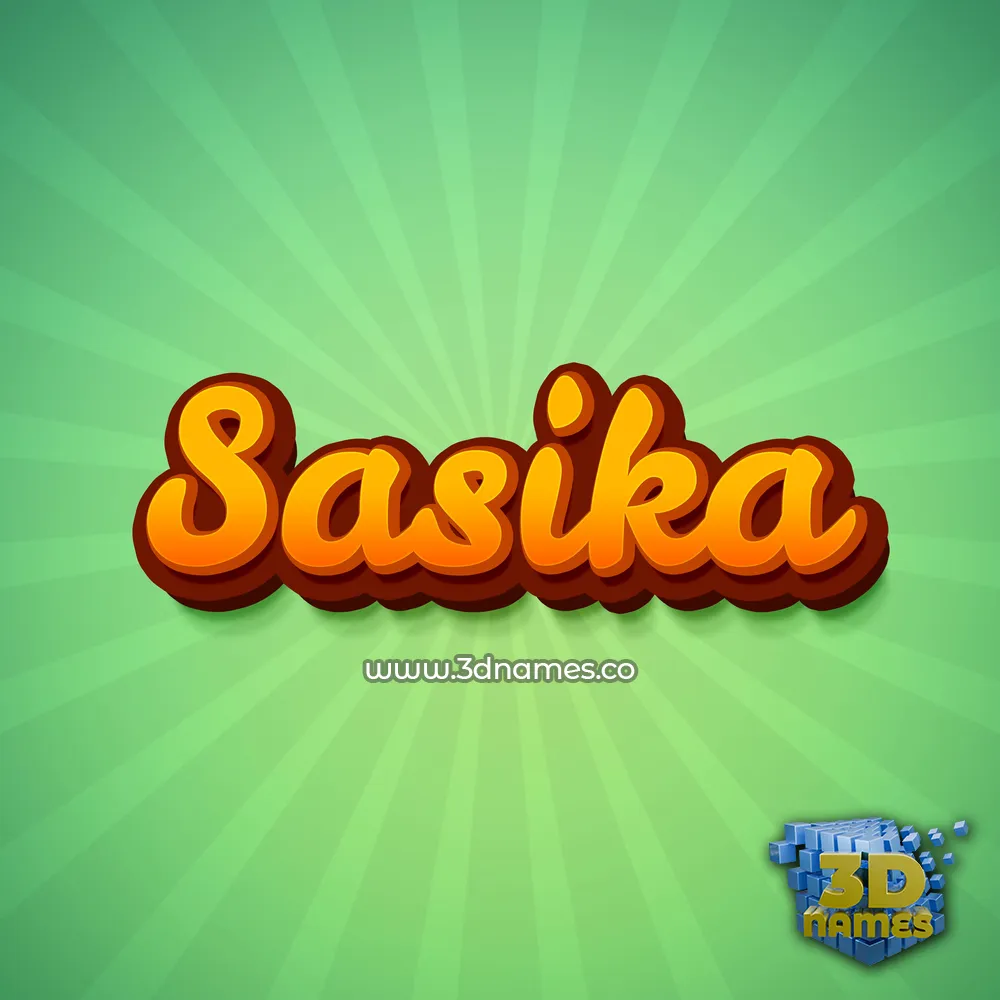 sasika in Green Rays style - 3D name wallpaper