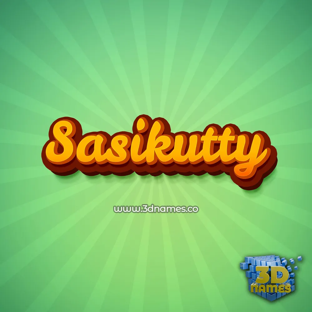 sasikutty in Green Rays style - 3D name wallpaper