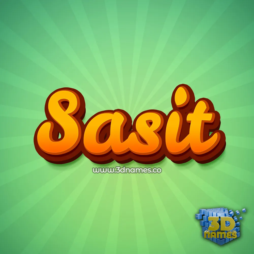 sasit in Green Rays style - 3D name wallpaper
