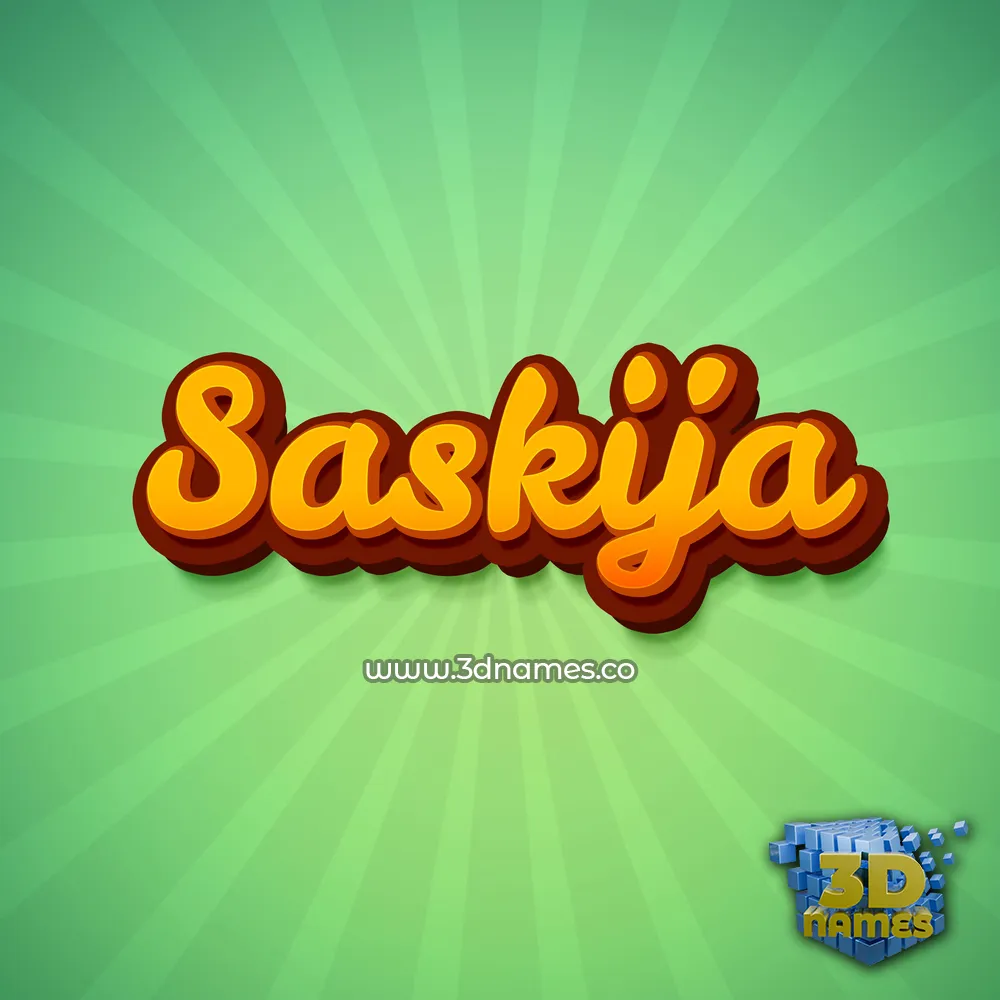 saskija in Green Rays style - 3D name wallpaper