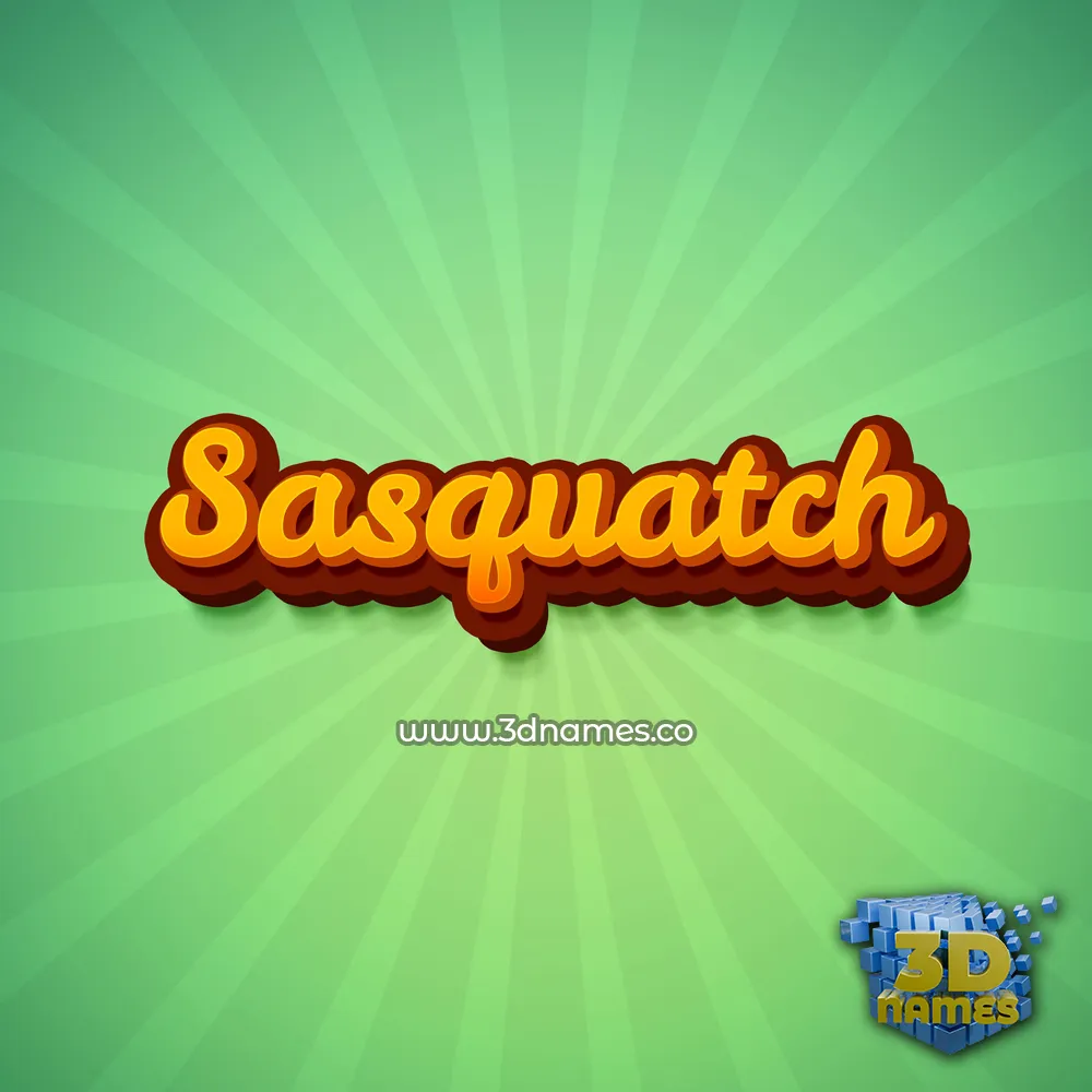 sasquatch in Green Rays style - 3D name wallpaper