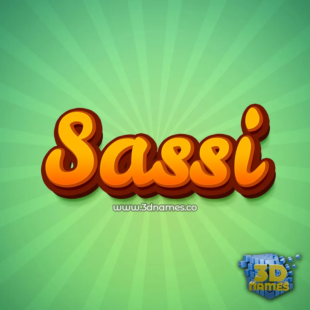 sassi in Green Rays style - 3D name wallpaper