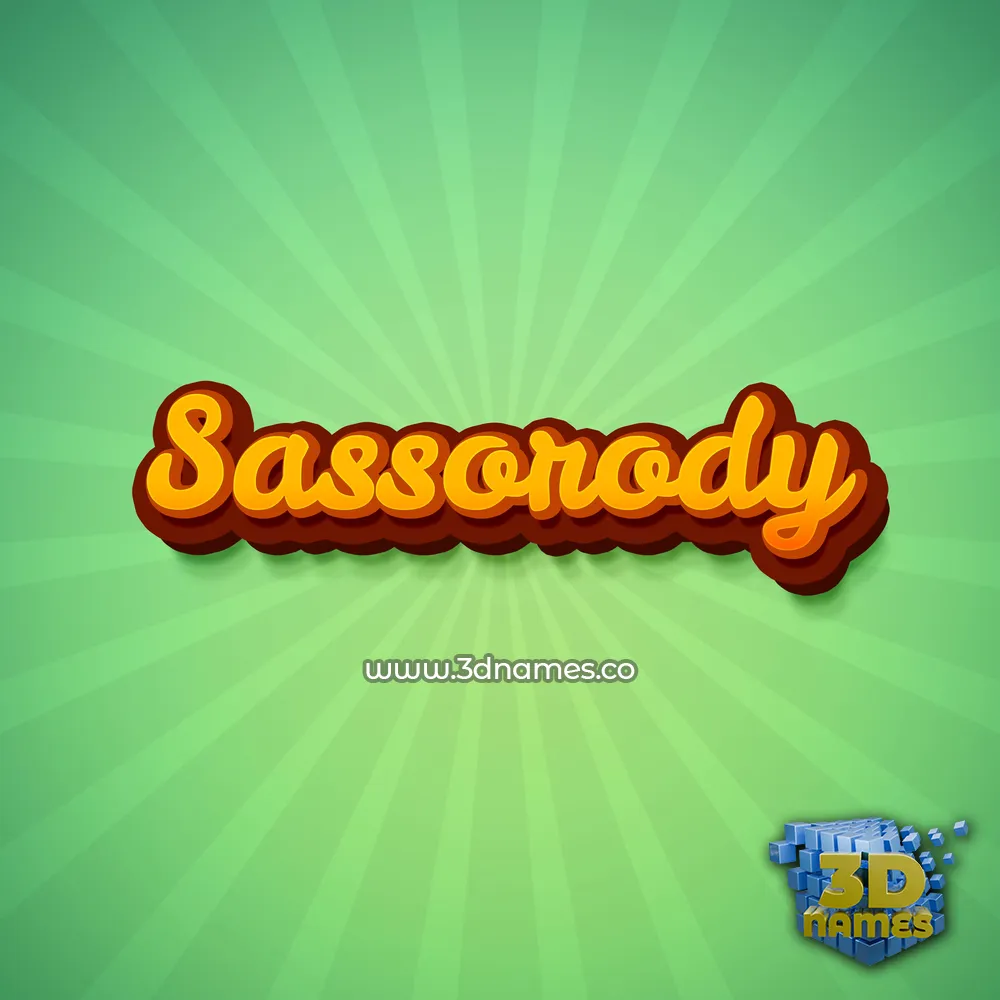 sassorody in Green Rays style - 3D name wallpaper