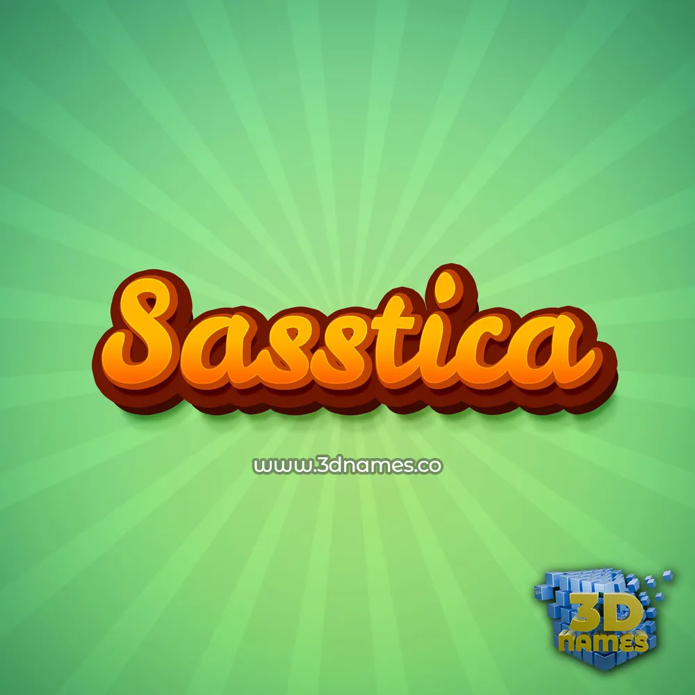 sasstica in Green Rays style - 3D name wallpaper