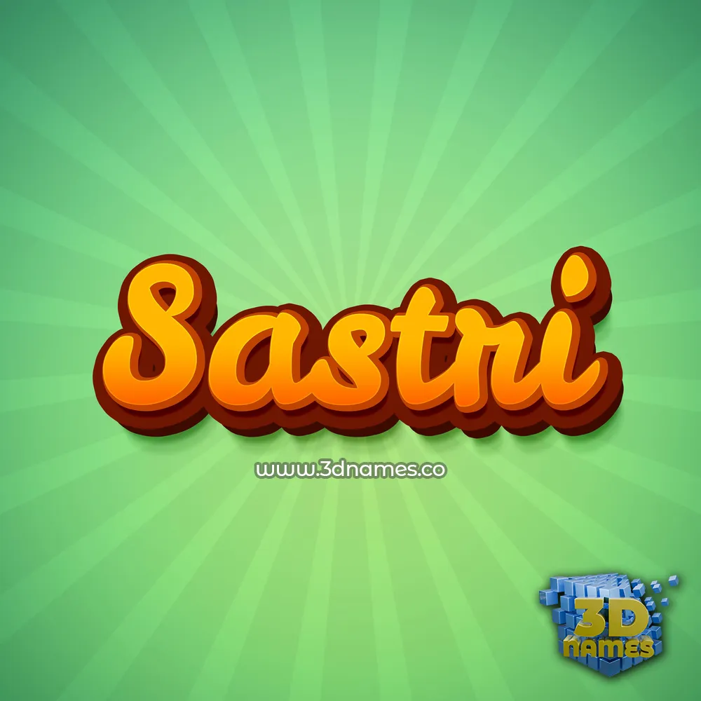 sastri in Green Rays style - 3D name wallpaper