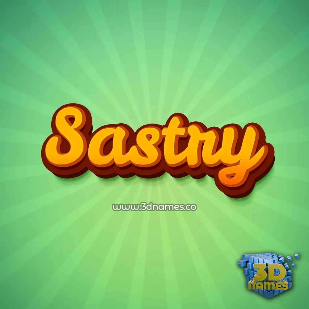 sastry in Green Rays style - 3D name wallpaper