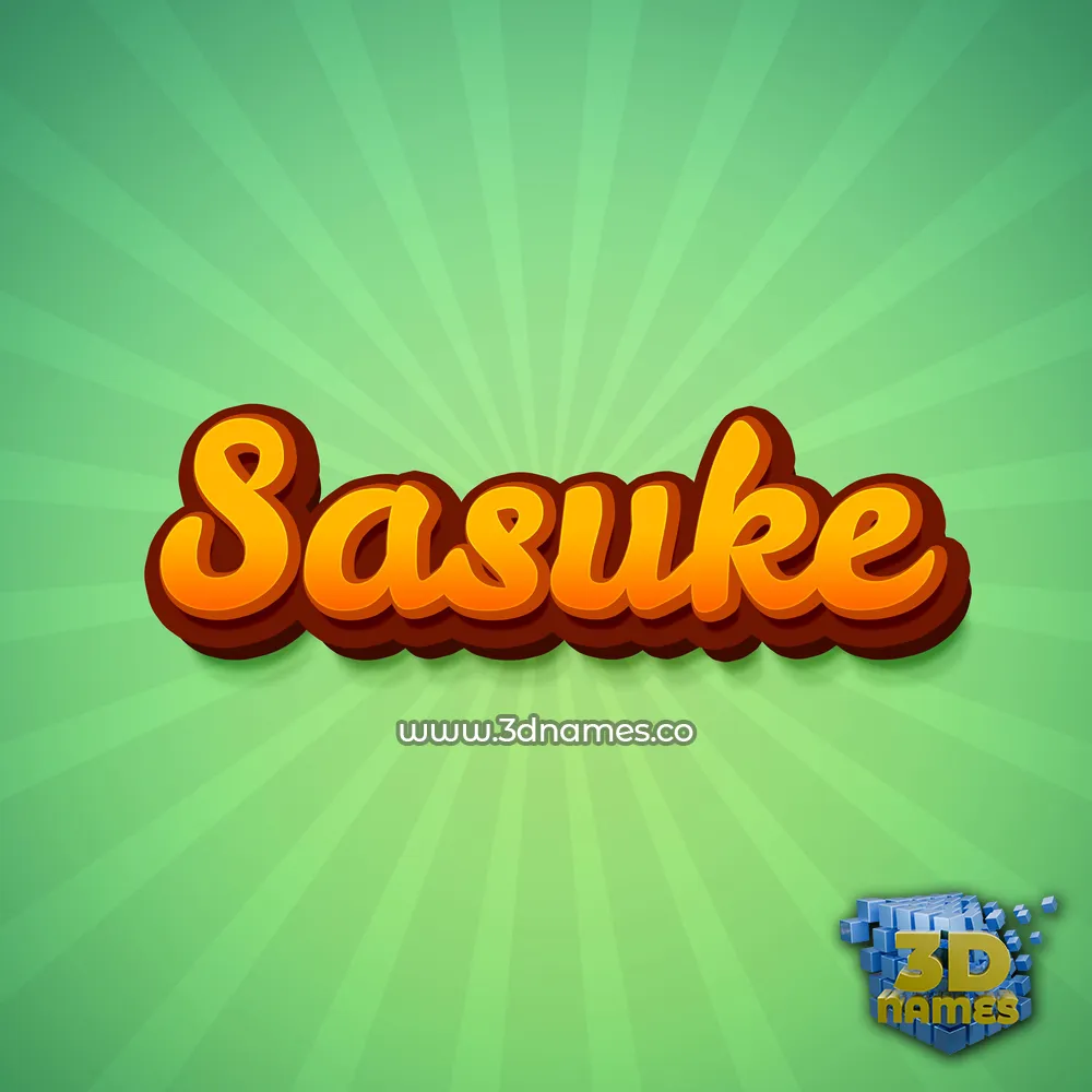 sasuke in Green Rays style - 3D name wallpaper