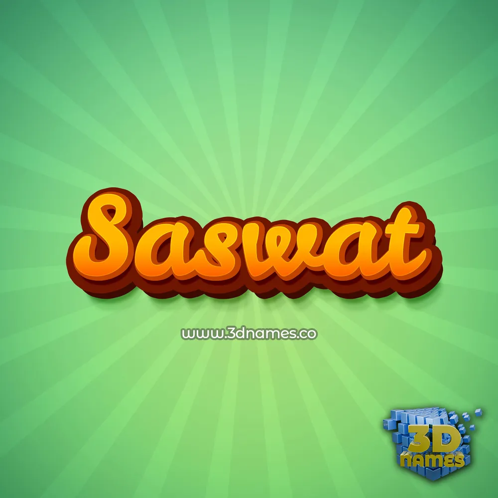 saswat in Green Rays style - 3D name wallpaper