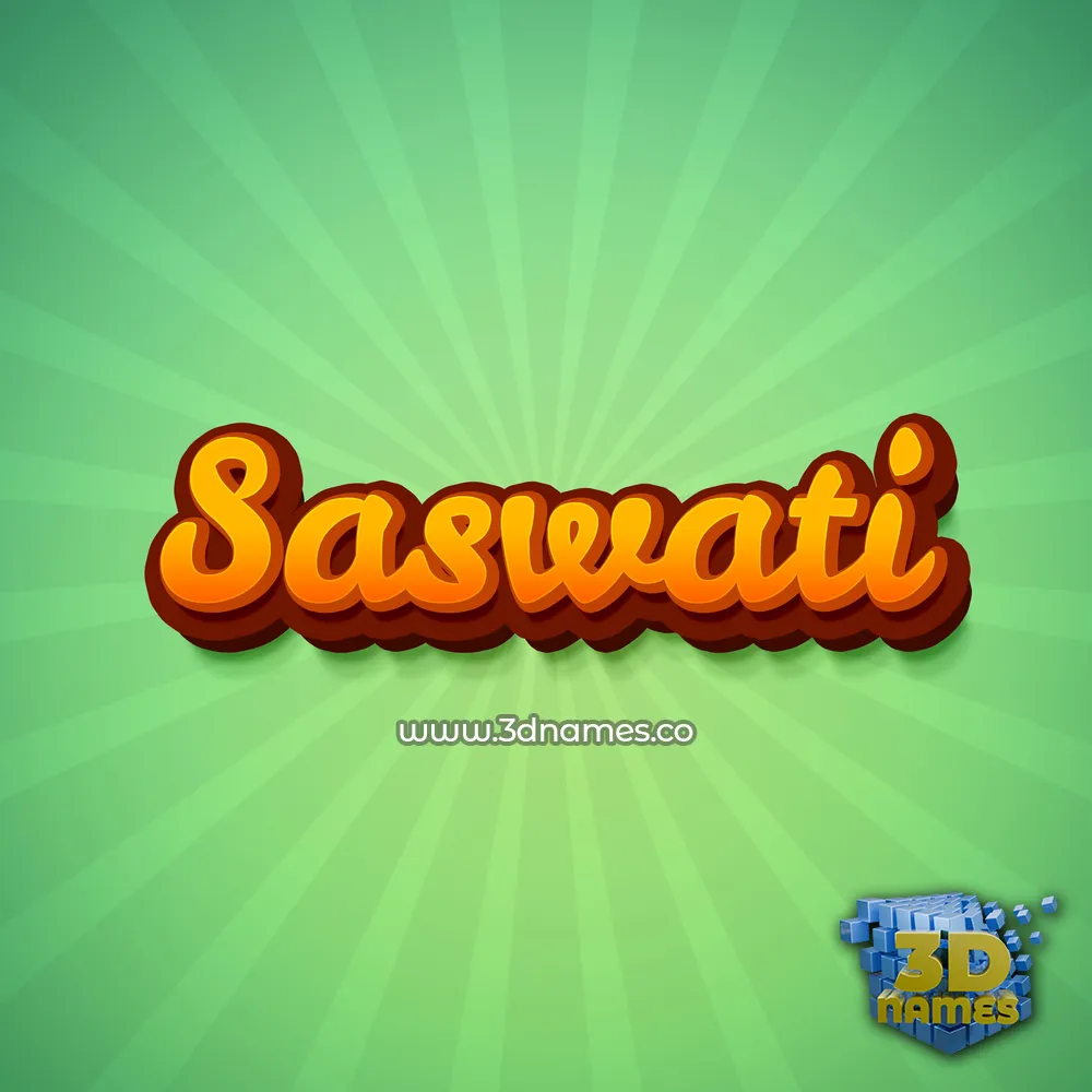 saswati in Green Rays style - 3D name wallpaper