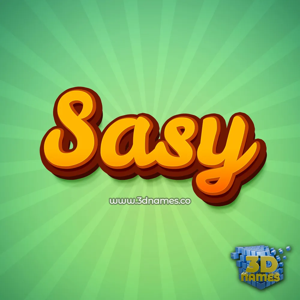 sasy in Green Rays style - 3D name wallpaper