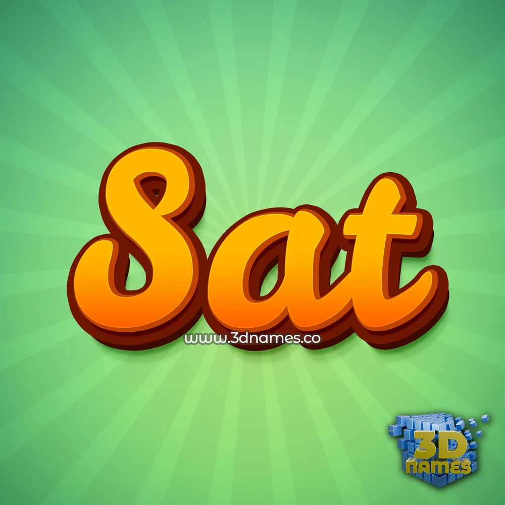 sat in Green Rays style - 3D name wallpaper