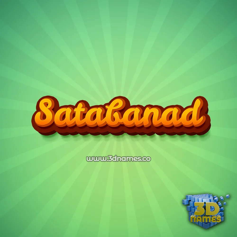 satabanad in Green Rays style - 3D name wallpaper