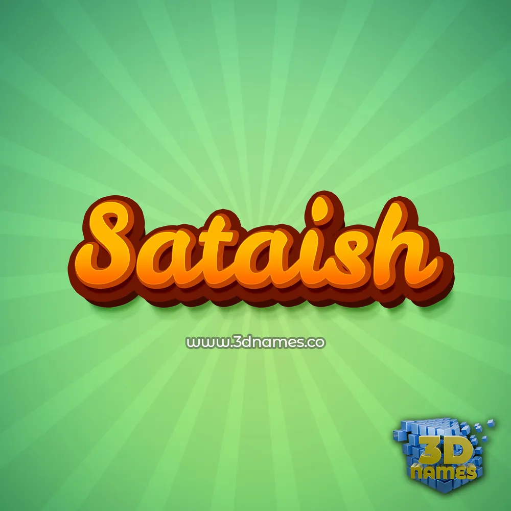 sataish in Green Rays style - 3D name wallpaper