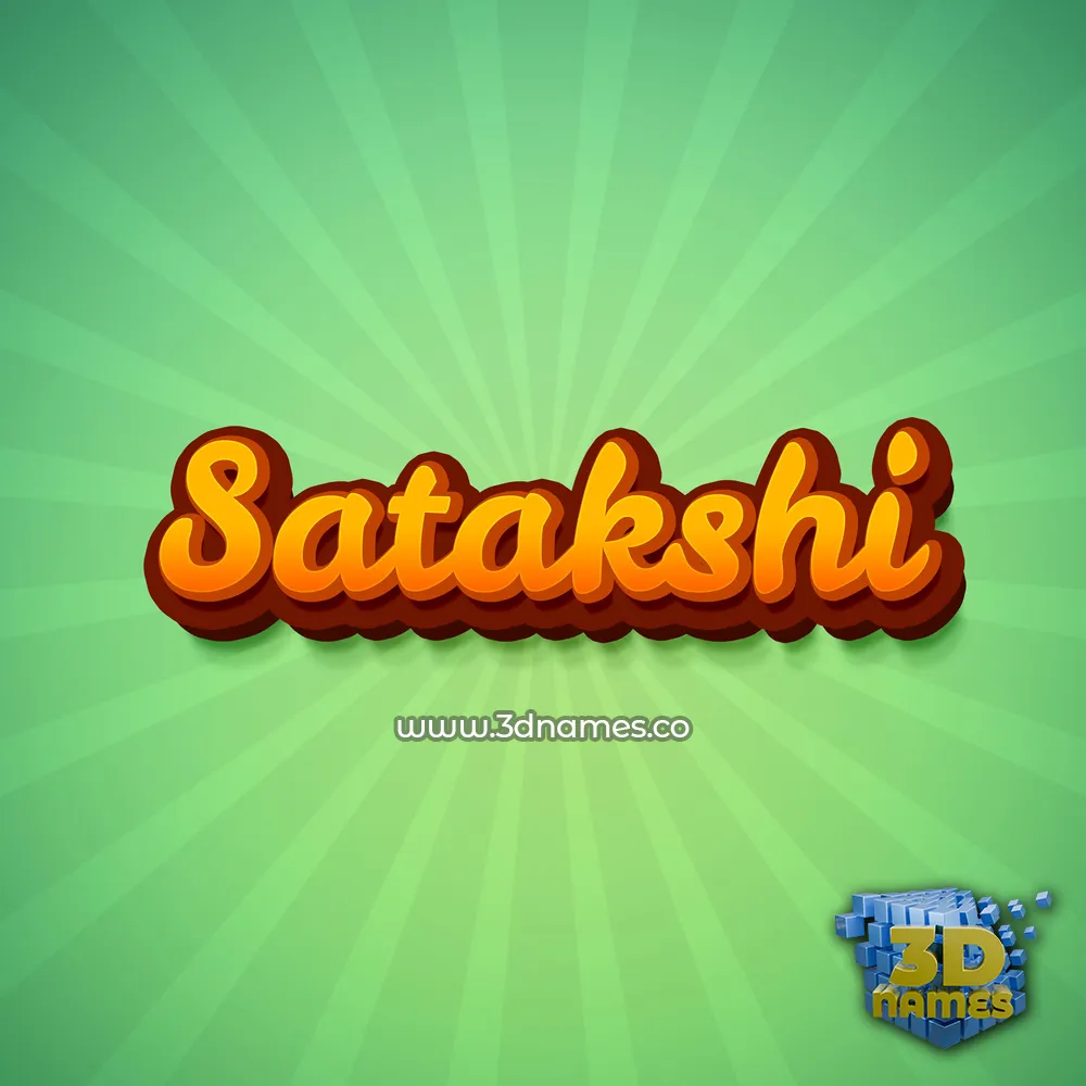 satakshi in Green Rays style - 3D name wallpaper