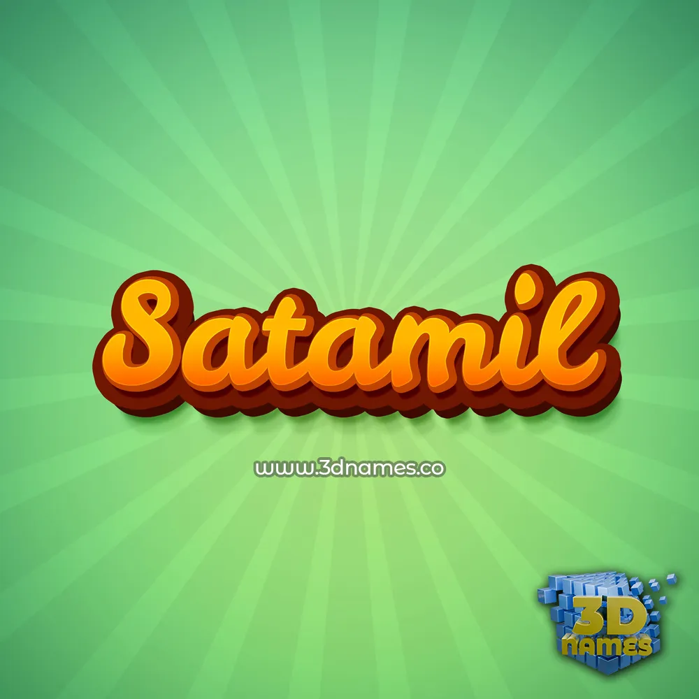 satamil in Green Rays style - 3D name wallpaper