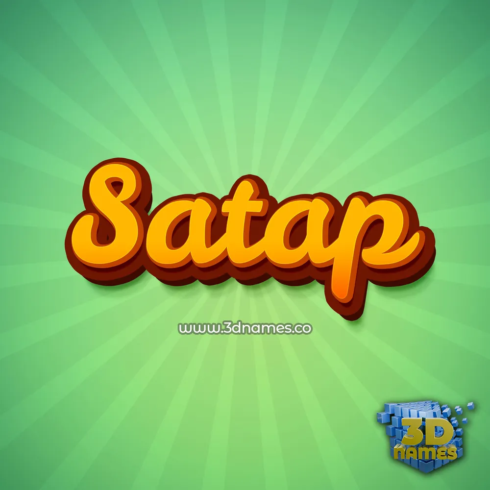 satap in Green Rays style - 3D name wallpaper