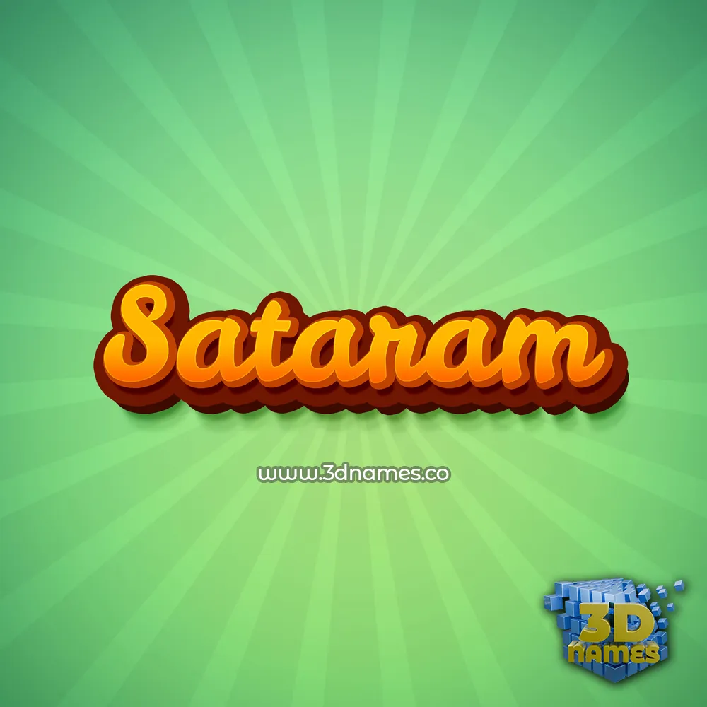sataram in Green Rays style - 3D name wallpaper