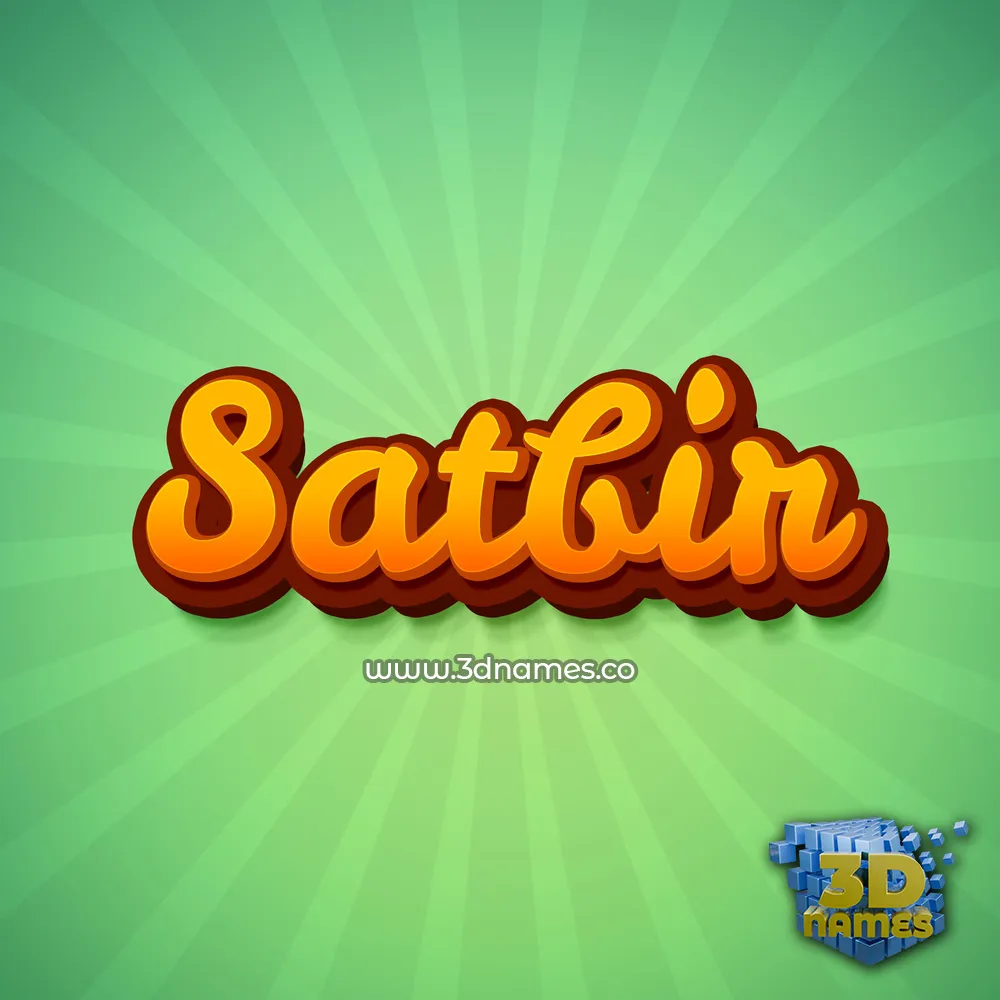 satbir in Green Rays style - 3D name wallpaper