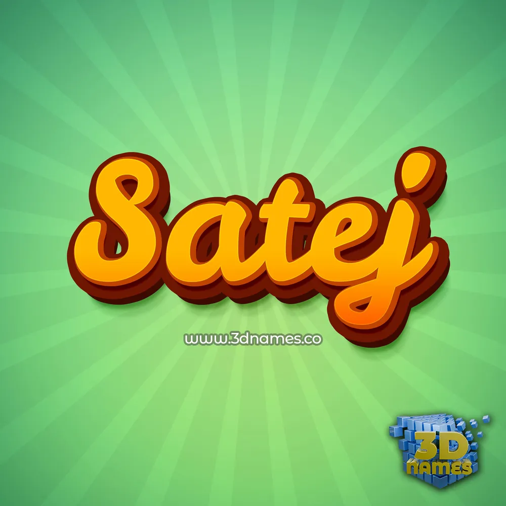 satej in Green Rays style - 3D name wallpaper