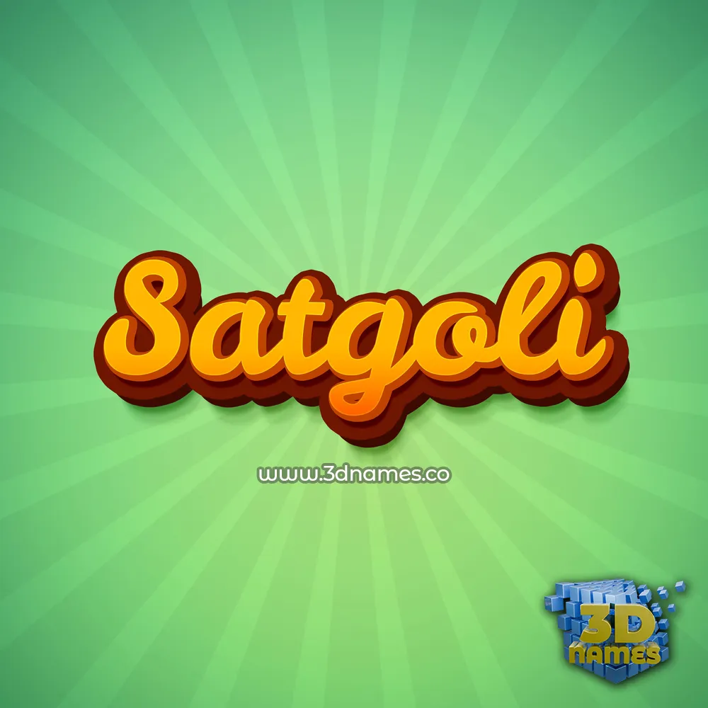 satgoli in Green Rays style - 3D name wallpaper