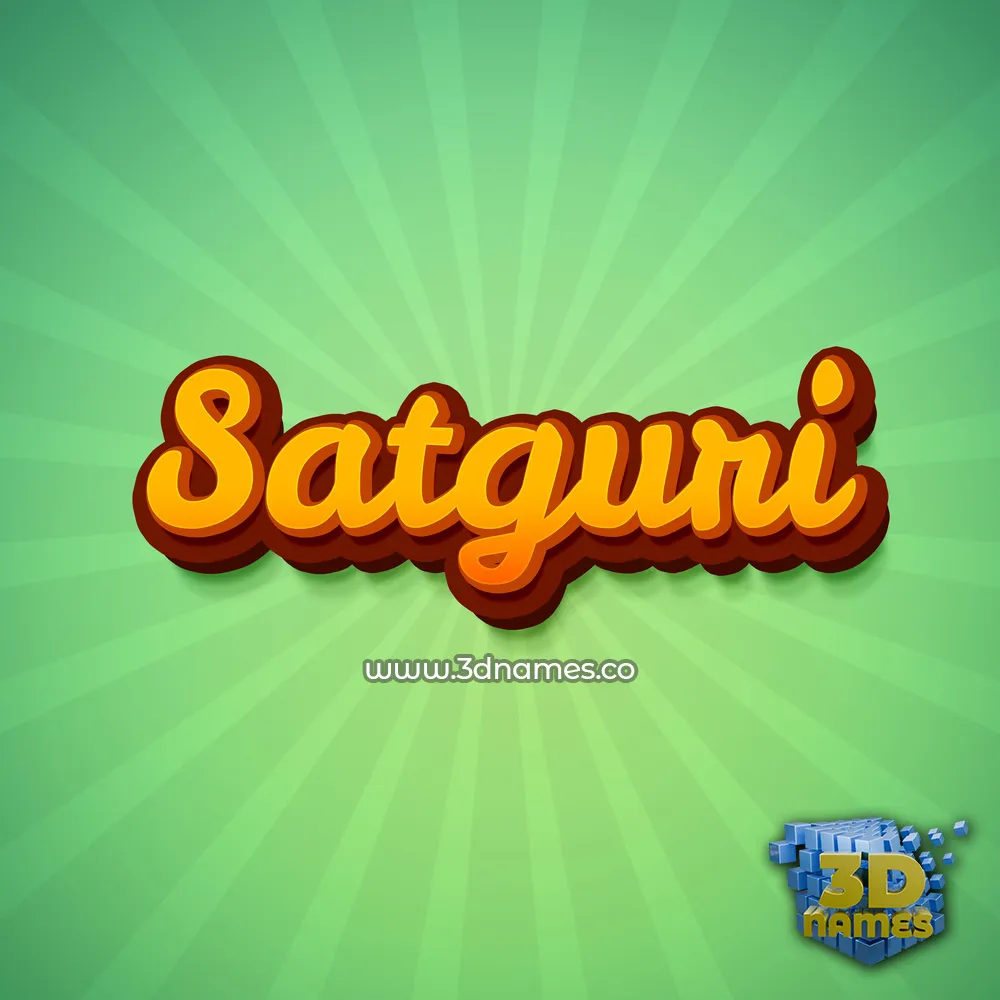 satguri in Green Rays style - 3D name wallpaper