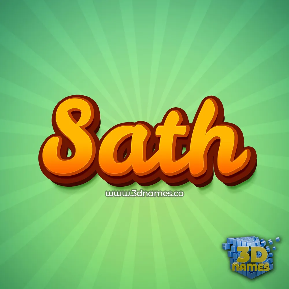 sath in Green Rays style - 3D name wallpaper