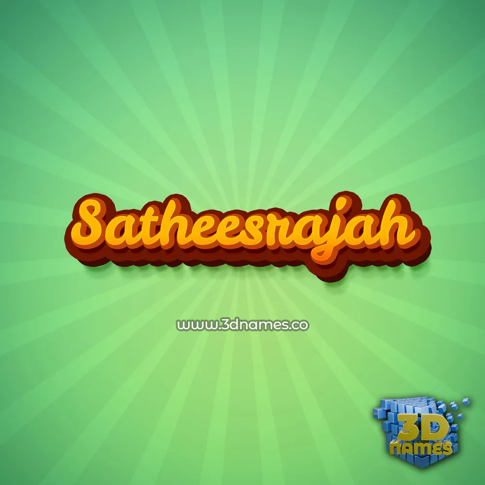 satheesrajah in Green Rays style - 3D name wallpaper