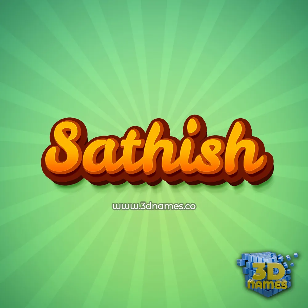 sathish in Green Rays style - 3D name wallpaper