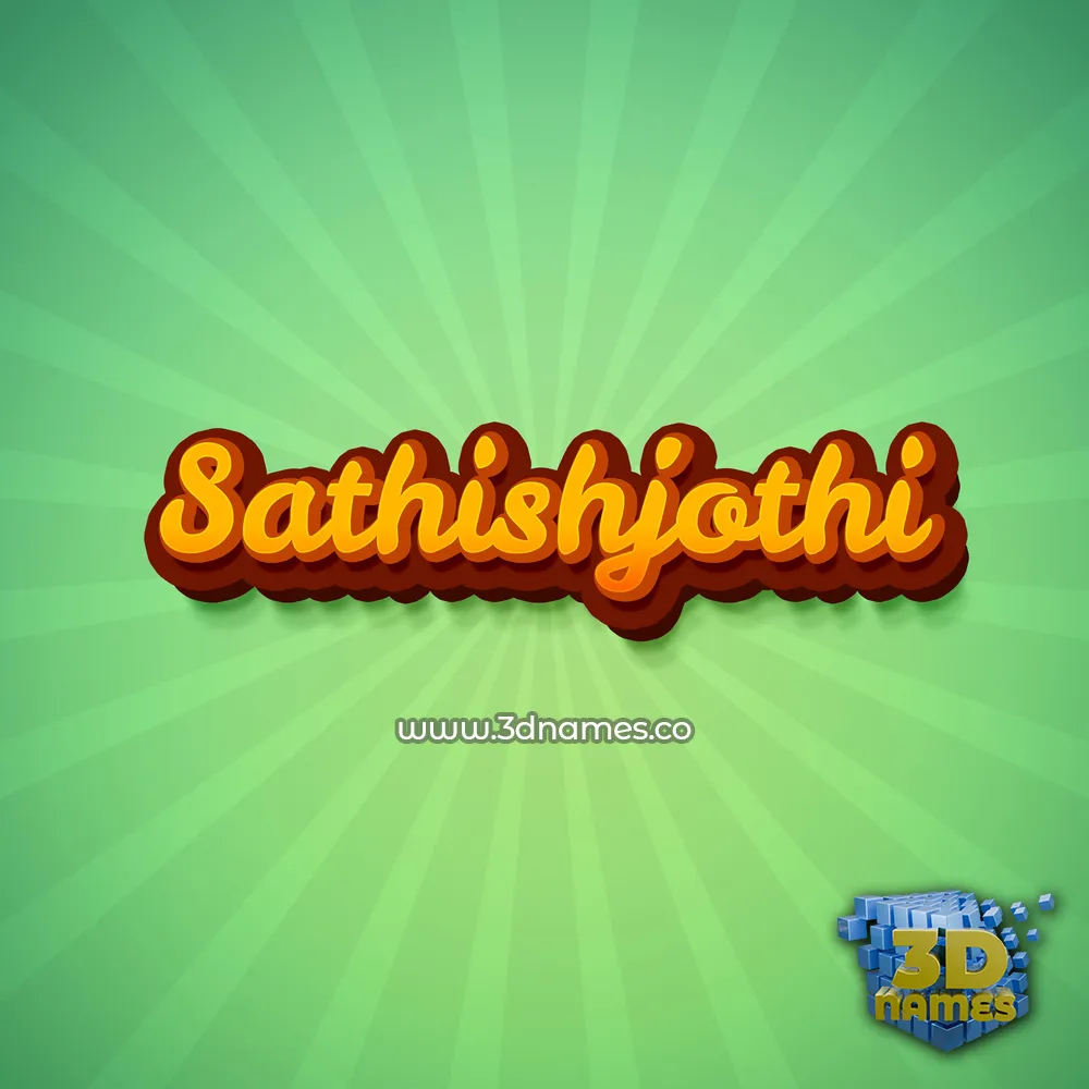 sathishjothi in Green Rays style - 3D name wallpaper