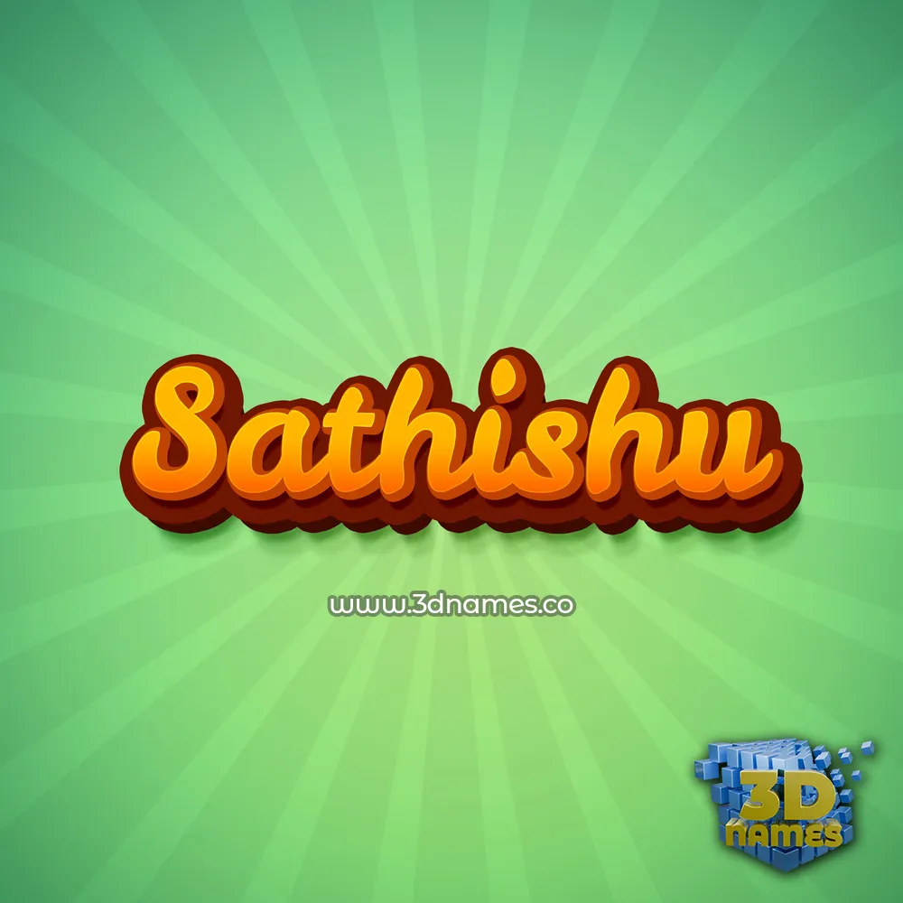 sathishu in Green Rays style - 3D name wallpaper
