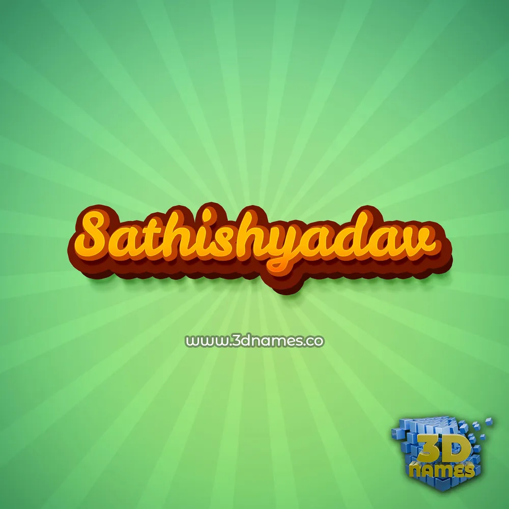 sathishyadav in Green Rays style - 3D name wallpaper