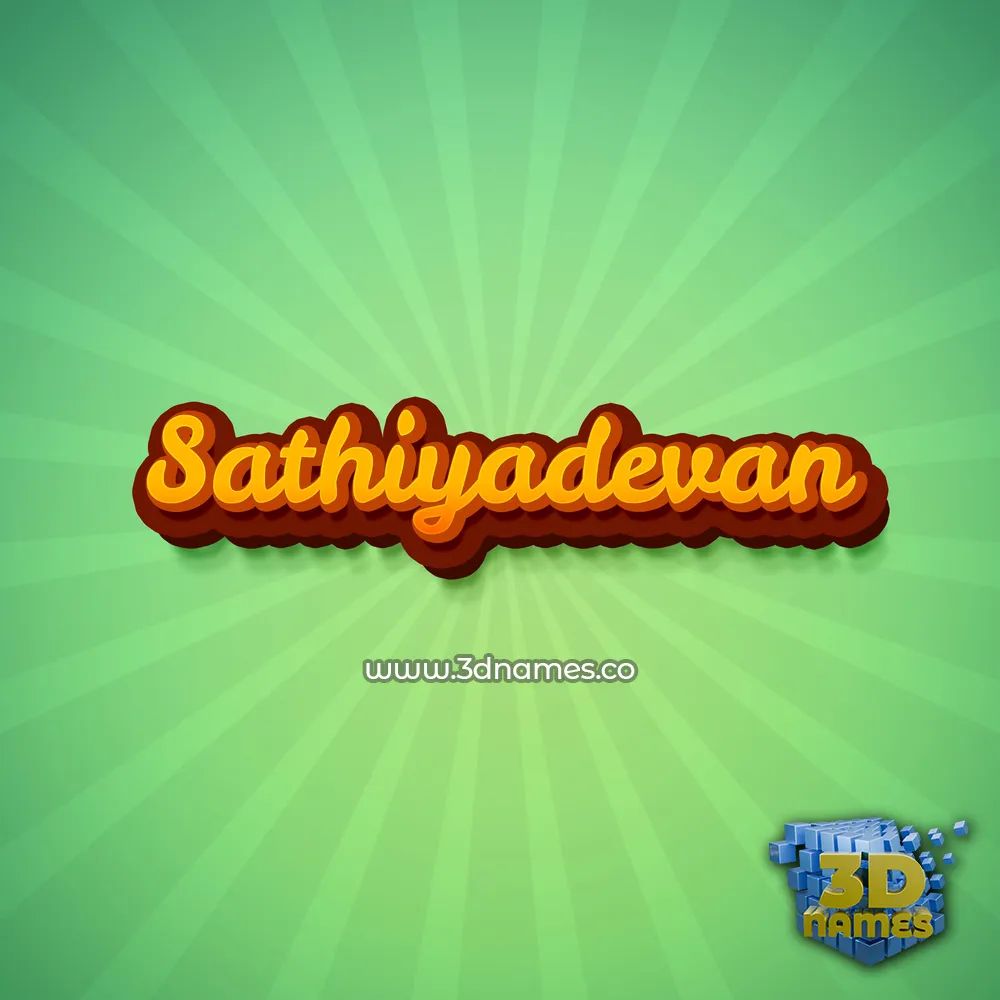 sathiyadevan in Green Rays style - 3D name wallpaper