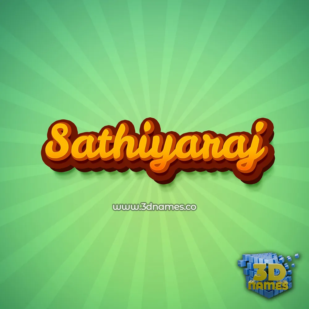 sathiyaraj in Green Rays style - 3D name wallpaper