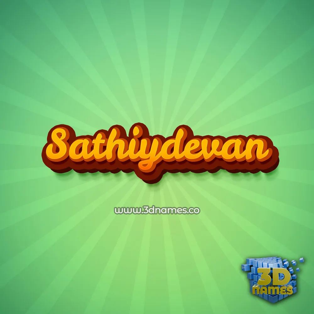 sathiydevan in Green Rays style - 3D name wallpaper
