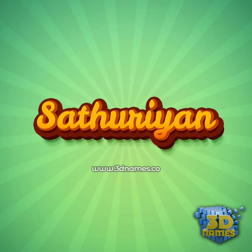 sathuriyan in Green Rays style - 3D name wallpaper